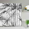 Green Tropical Rainforest Plant Shower Curtains Flower Leaf Leaves Bathroom Decor Waterproof Bath Curtain Polyester Fabric Hooks