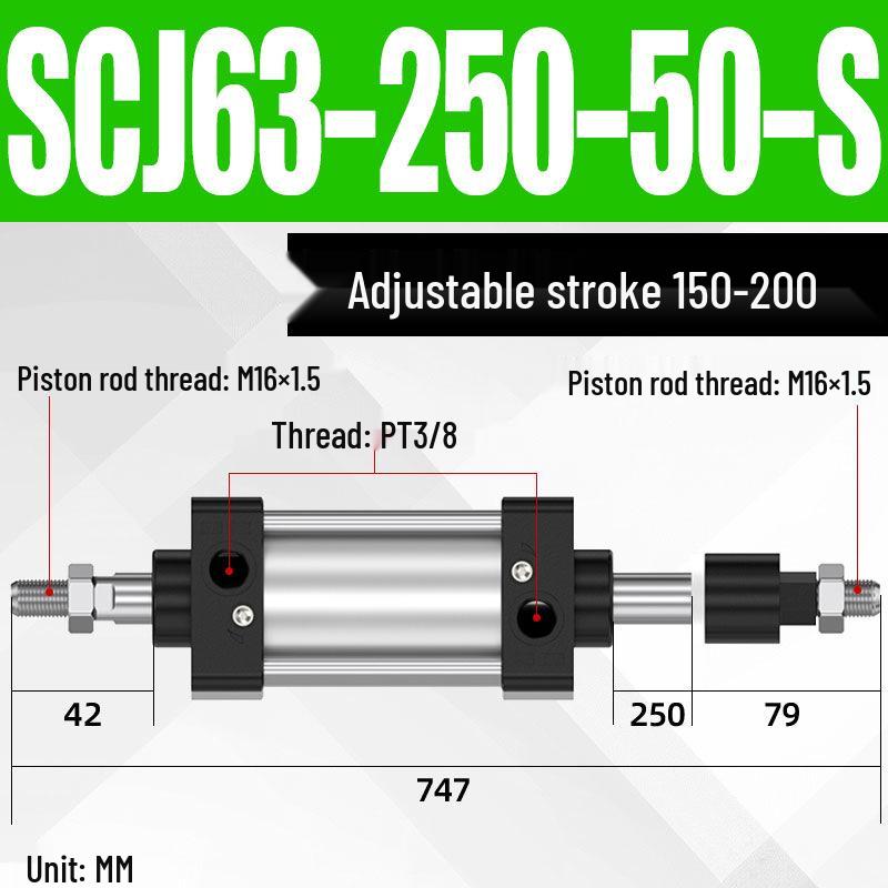SCJ Adjustable Stroke High Thrust Pneumatic Cylinder SCJ32-160
