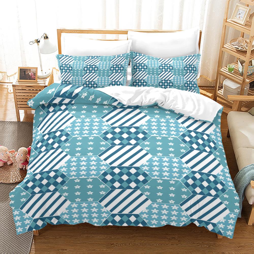 

Домашний текстиль Сшитый пододеяльник Цифровая печать Набор из трех предметов 3D 140*210cm