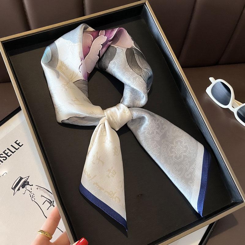 Square Scarf 100% Natural Silk  Women Hairband Foulard High Quality Bandana Scarfves Female Neckerchief Headkerchief Shawl Wrap