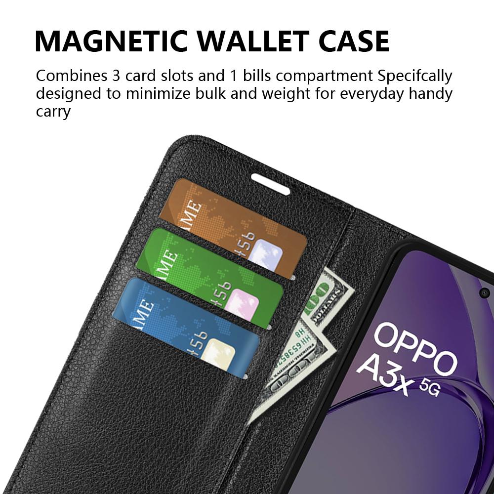 For Oppo A3x 5G/A3x 4G/A3 5G/A3 4G/A60 5G/A40 4G Case Litchi Texture Shockproof Leather Wallet Phone Cover