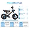 Electric bicycle F2 500W E-bike with 48V 13Ah battery, 16 inch tires, shoulder suspension, top speed of 45 kilometers per hour, mechanical disc brake