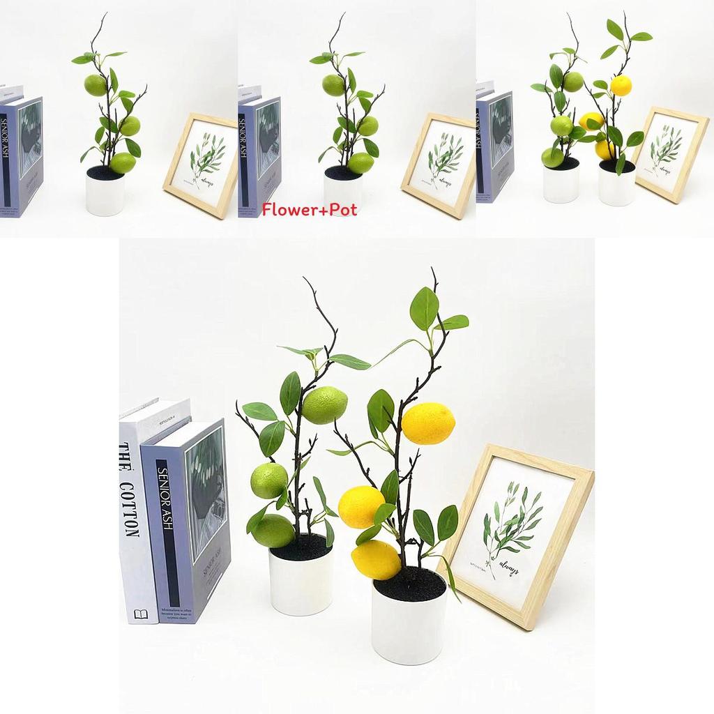 Lemon Indoor Decorative Plant With Faux Fruits For Photography And Home Decor