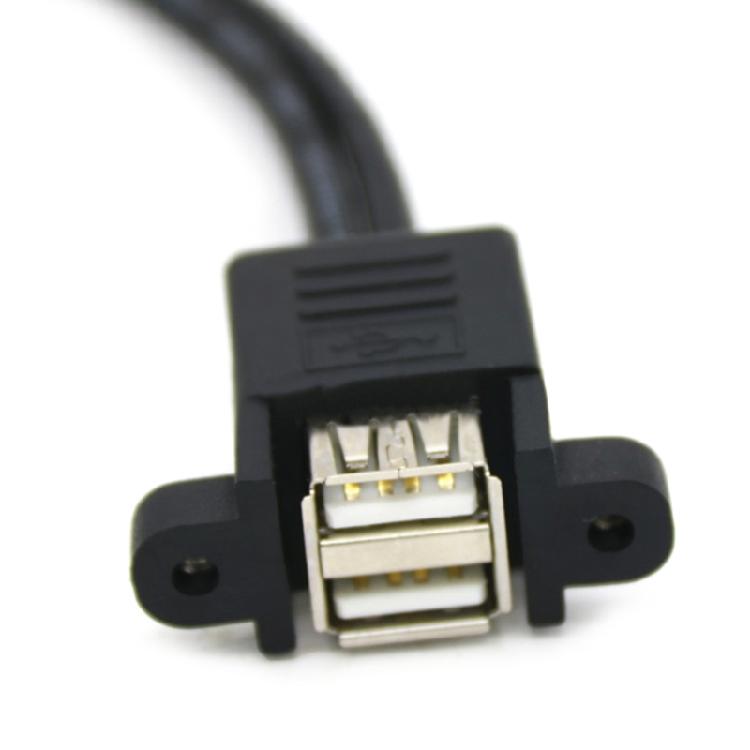 USB 2.0 A Male to Female Cable With Panel Mount Ear For Enhances Stability