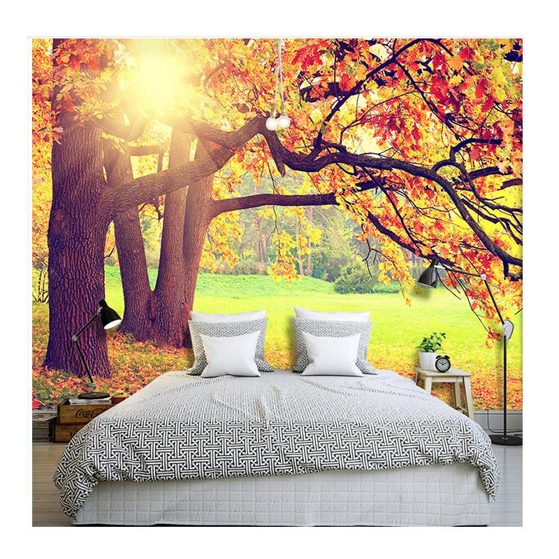 

3d Wallpaper Mountain Forest Autumn Maple Leaf Natural Landscape Mural Living Room Bedroom Wallpaper 200 cm(W) x 140 cm(H)
