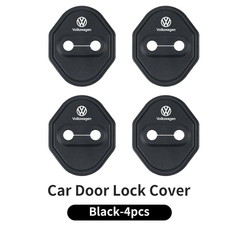 4-Piece Set of Universal Wear-Resistant Silicone Car Door Lock Covers For VW Jetta Beetle Golf Passat Polo Tiguan Sharan Touran BEW1