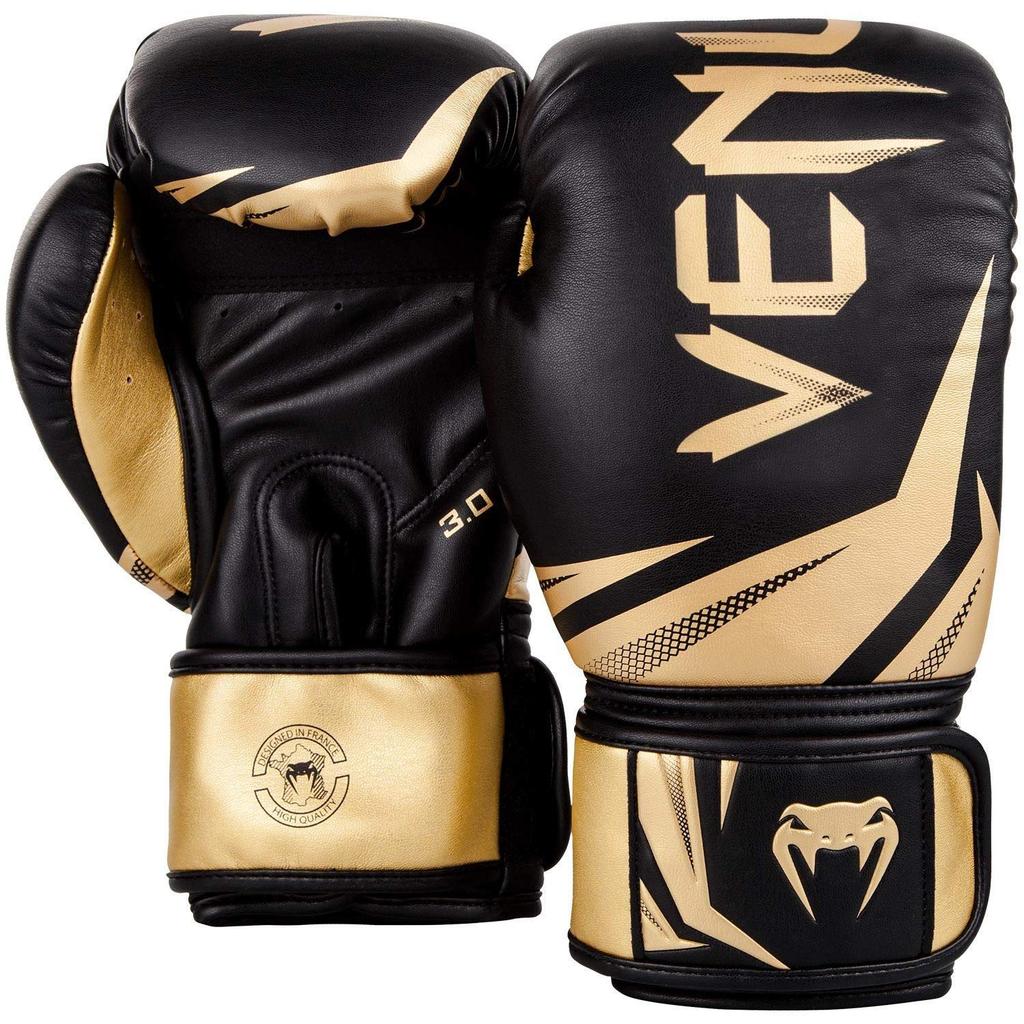 VENUM Challenger Boxing Gloves 3.0 (Black/Gold, 16oz)