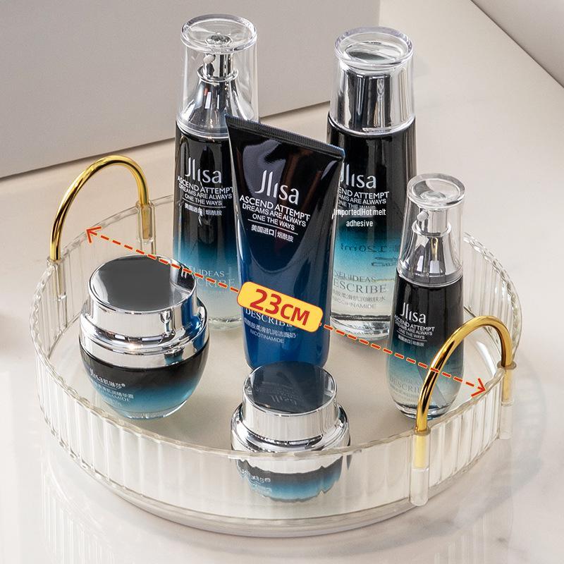 Luxury Rotating Cosmetic Organizer: Bathroom Shelf & Dressing Table Storage for Lipsticks & Skincare Products