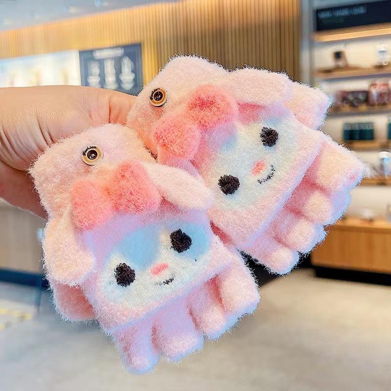 Child gloves For Newborn Baby Glove Winter Cartoon Flip Over Child Glove Cute Girl Gloves Warm Boy Five Finger Homework Glove