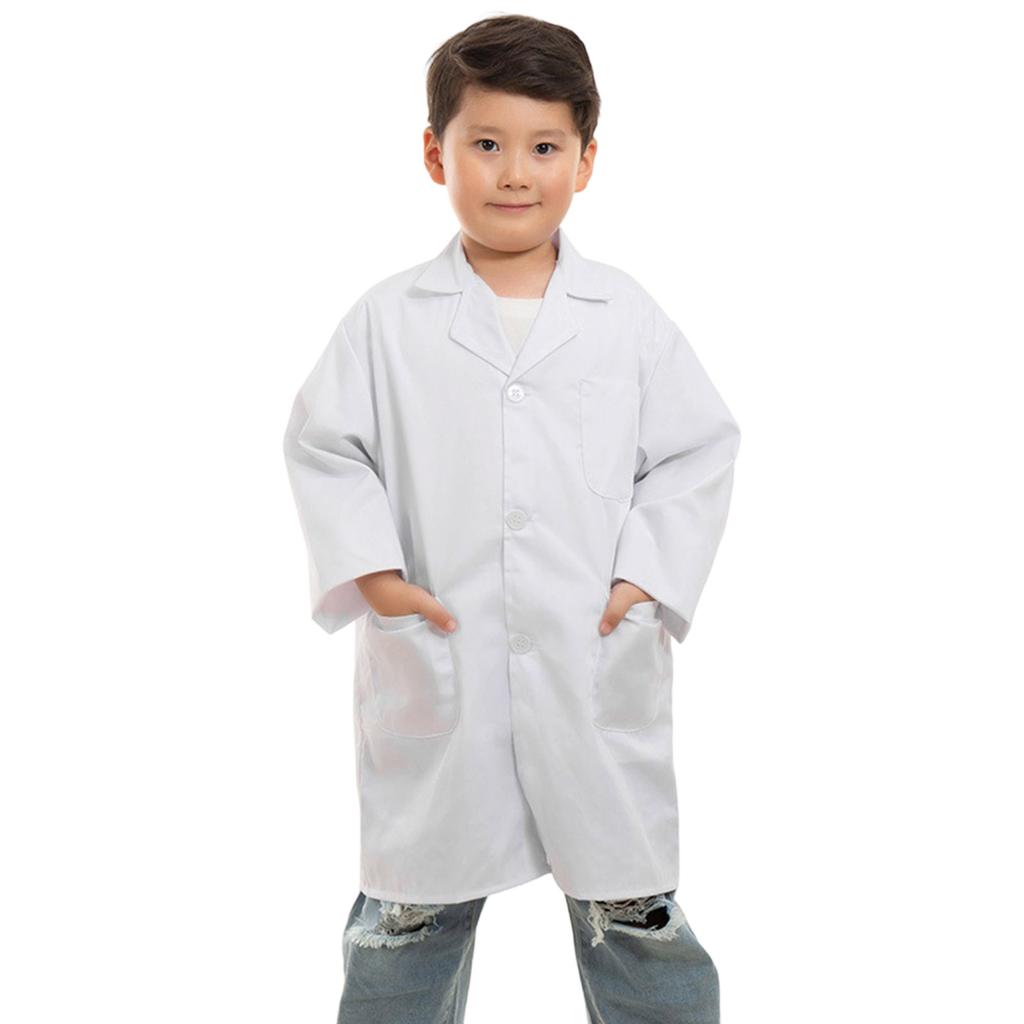 Cotton Childrens Lab Coat With Functional Pockets Science Role Play Costume Adjustable Design Multiple Color Option