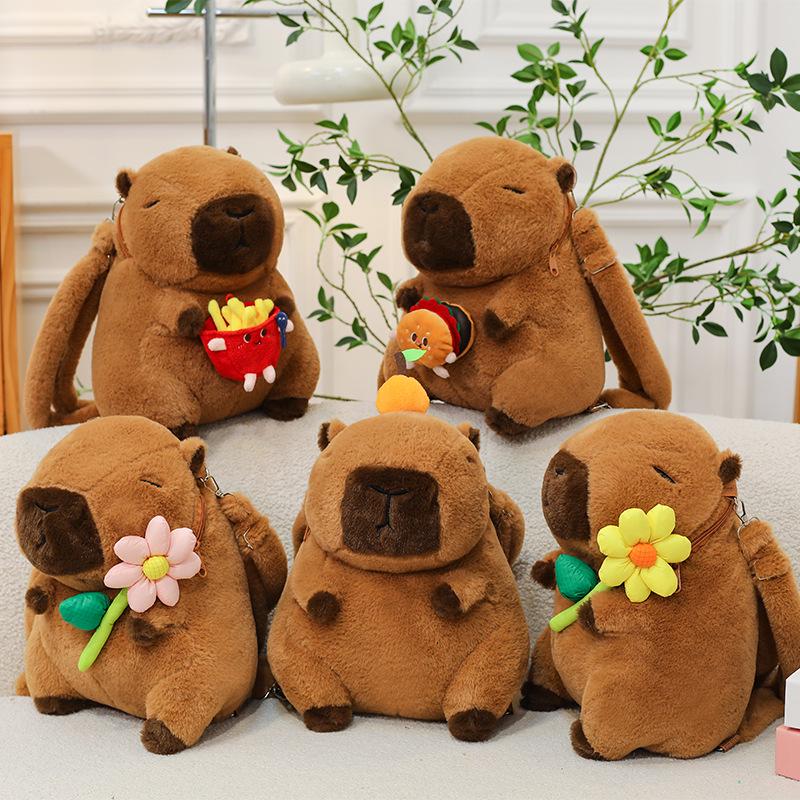 Cute Capybara Backpack Plush Toy Doll Stuffed Animal Gift for Girls' Birthday