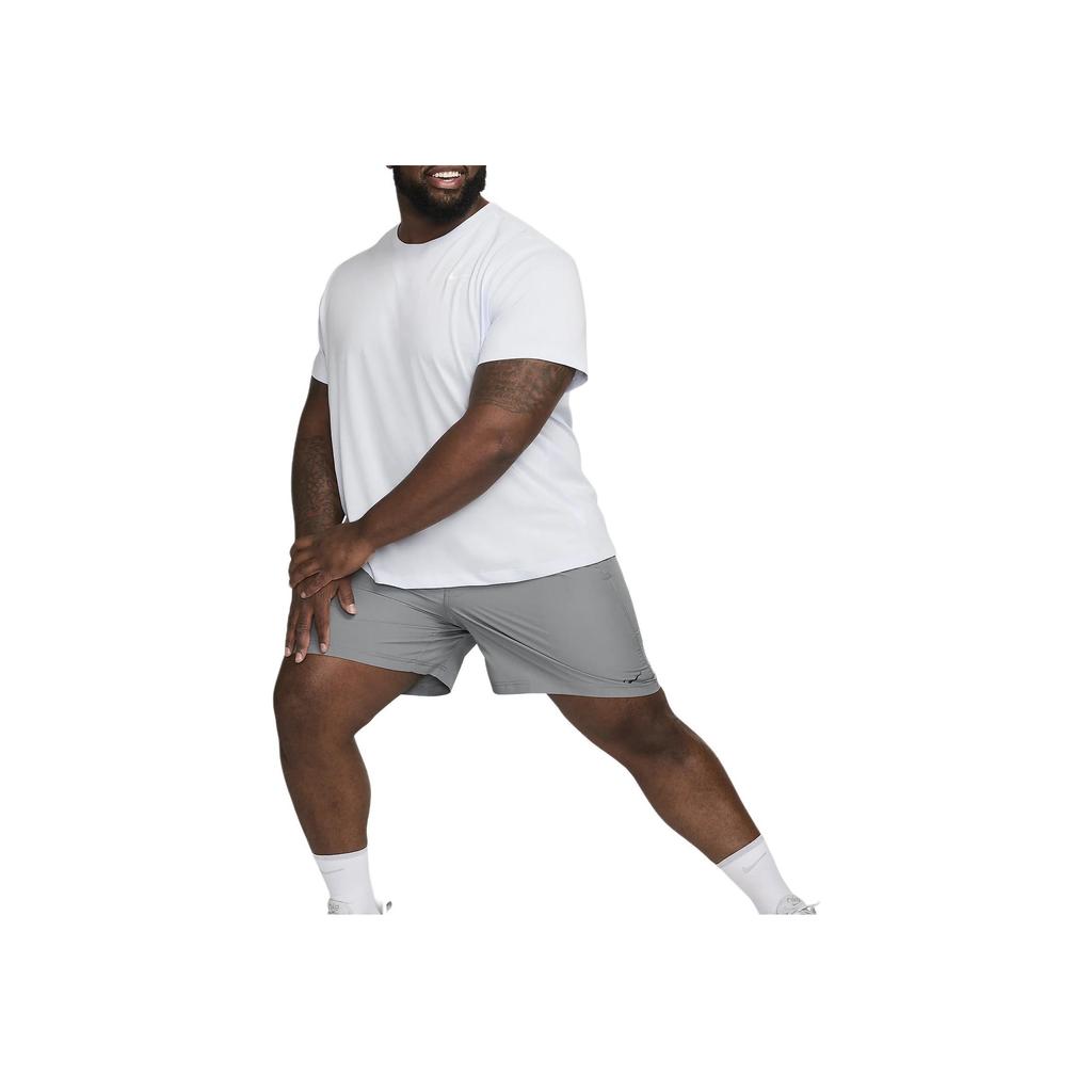 Nike Fitness T-Shirt Solid Color Round Neck Loose Short Sleeve Men Tops Gray AR6029-085