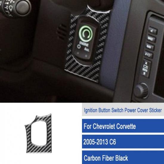 For Corvette C6 2005-13 Carbon Fiber Engine Start Button Interior Trim Sticker