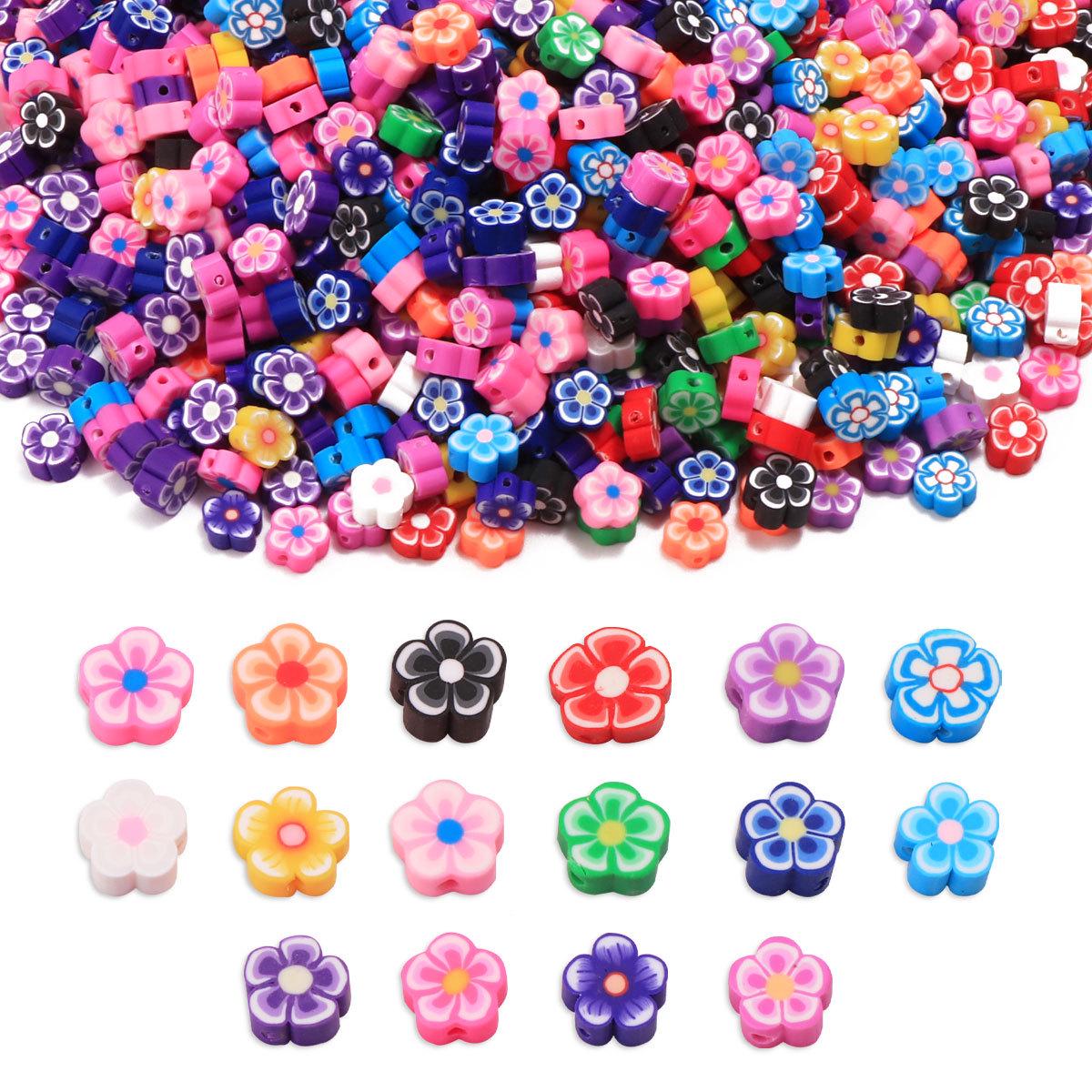 Plum Blossom Polymer Clay Beads for Jewelry Making - 100 Pieces: Spacer Beads, DIY Bracelets, Necklaces & Wristbands RT008