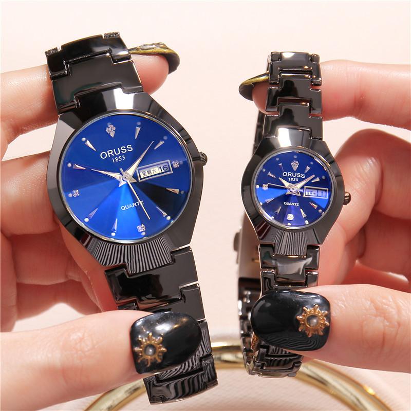 Men'S Steel Belt Quartz Watch Business Luminous Waterproof Men'S Watch Double Calendar Casual Men'S And Women'S Couple Watch