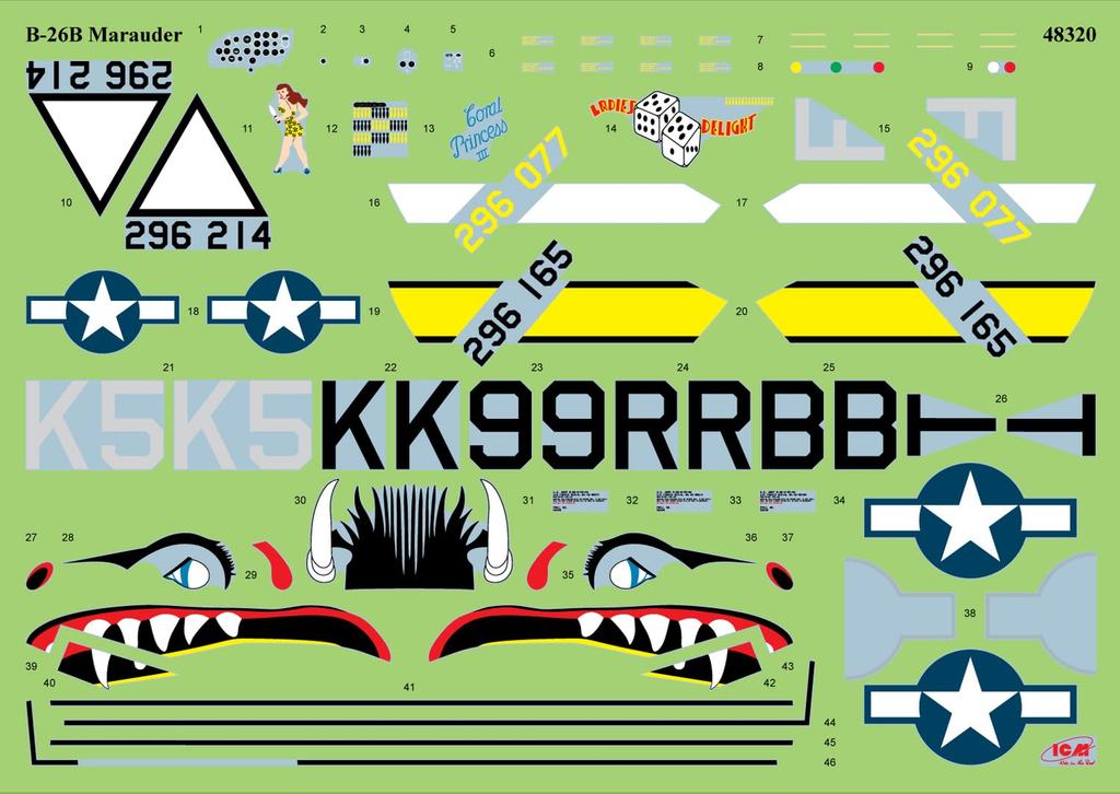 ICM WWII American Marauder Plastic Model Kit 48320 1/48 B-26B