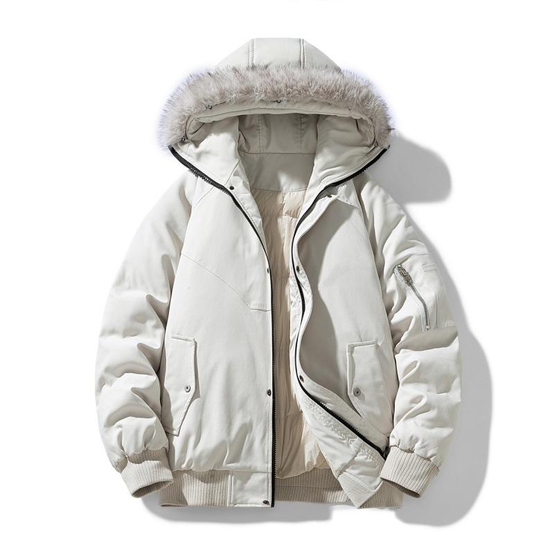 Big Fur Collar with Cotton and Thick Cotton Jacket for Men, Thick and Stylish, Cool Hooded Cotton Jacket