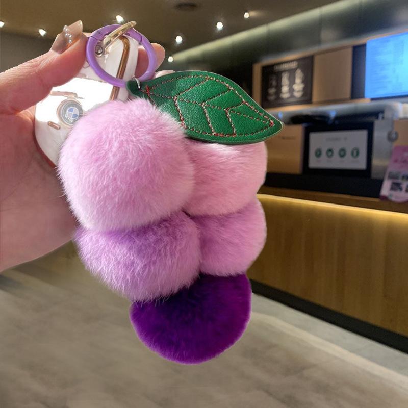 Plush Peach & Persimmon Pendant Keychain - Good Luck Bag Charm