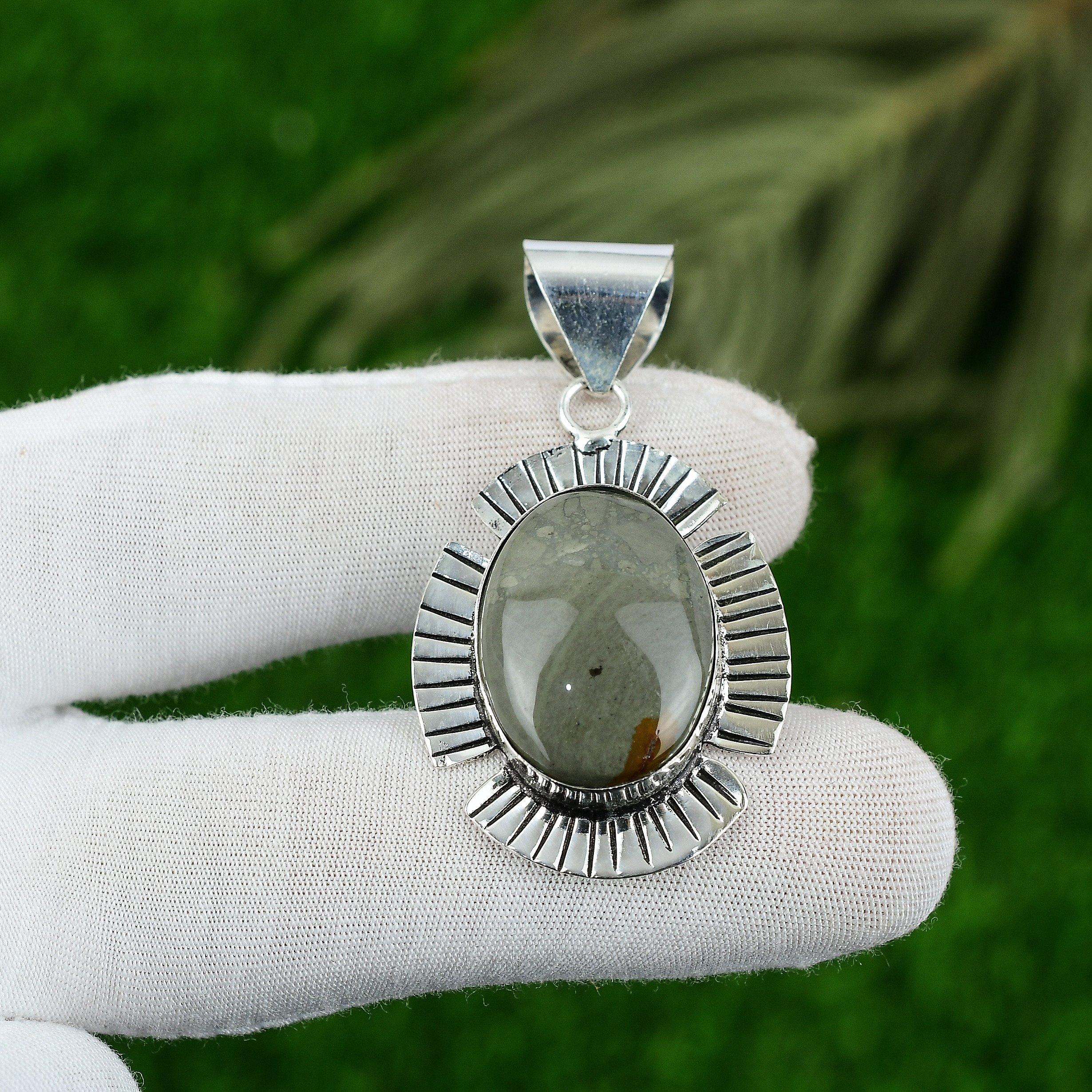 Friendship Day Deal 925 Sterling Silver Natural Polychrome Jasper Trendy Pendant
