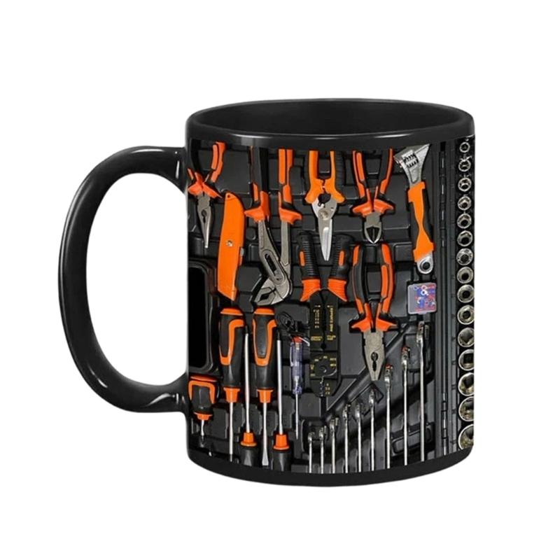 

Ceramic Drinking Mug With Unique Tool Organiser Appearance Mechanic Toolbox Cup For Hot And Cold Beverages