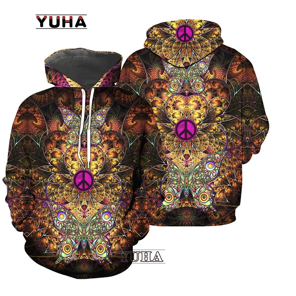 Hippie Colorful Trippy Psychedelic  Amazing Guitar  Hoodies 3D Printed Sweatshirts Women for Men Halloween Cosplay Costumes    S