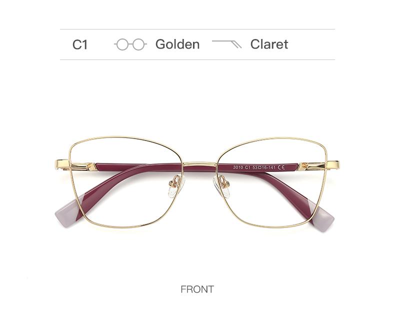 

Trendy Office Optical Myopia Glasses Women Anti Blue Light Metal Pink Glasses Frame Prescription Shortsighted Eyewear -2 -3 0