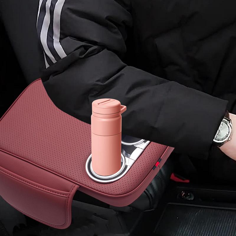Armrest Cover For Car Car Armrest Cover Center Console Pad Cushion Storage Box Arm Rest Covers Leather Cup Holder Center Console