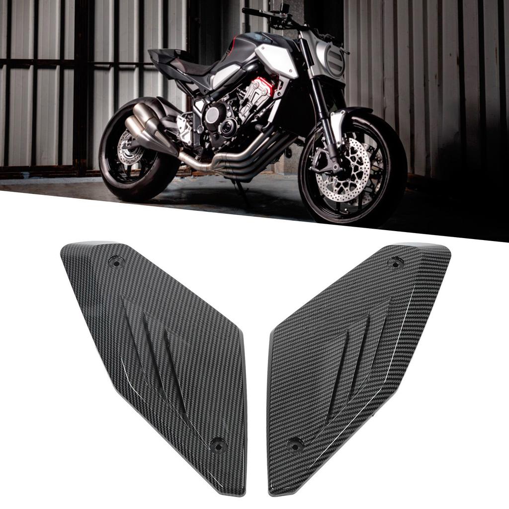 2 Stück Motorrad Seitenverkleidung Lufteinlassabdeckung Schutz Ersatz für CB650R 2019 2020 2021 Kohlefaser-Stil