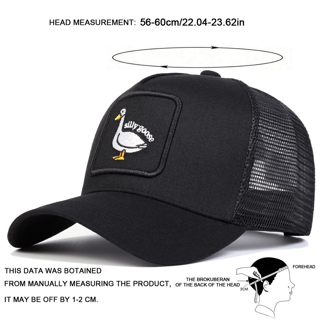Men Duck Embroidered Baseball Cap Mesh Hat Outdoor Adjustable Sunscreen Leisure Hat Spring Autumn Travel Tourism Beach Vacation
