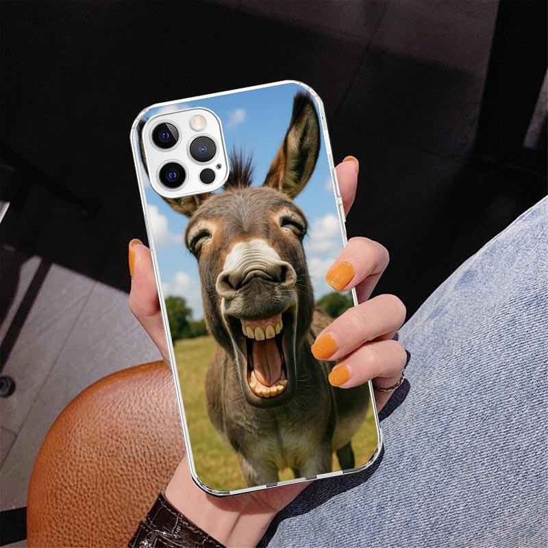 Funny Donkey Phone Case For iPhone 13 12 Mini 11 Pro Max XS XR X SE 7 8 Plus 5S 5 6S 6 Gift Print Cover Fundas