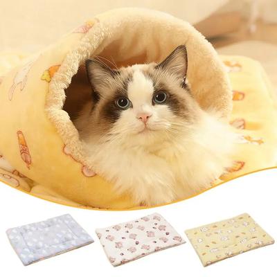 New Soft Pet Blanket Rest Thick Cat Blanket Flannel Warm Kennel Quilt All Seasons