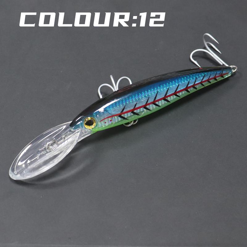 Große Minnow-Köder zum Angeln - Grüne Makrelen-/Thunfischköder, 16CM, 14CM, 12CM