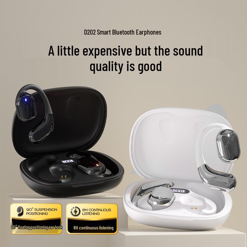 2024 Open-Ear Bluetooth Sports Earbuds with Digital Display, Long Battery Life, and Noise Cancelling