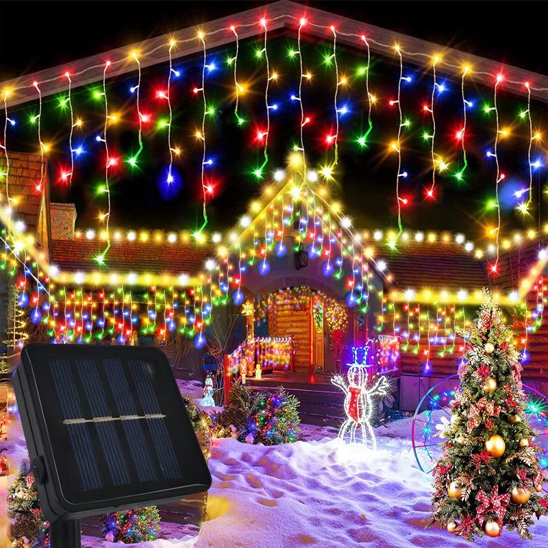 96/162 LED Solar Wasserfall Lichterkette Vorhanglicht Außen Wasserdicht Hof Dekoration Licht Weihnachten Lichterkette Weihnachten