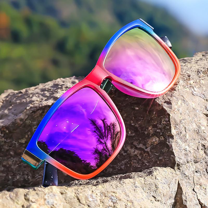 Vibrant Gradient Polarized Sports Sunglasses for Men & Women - UV Protection, Fashionable Design with Metal Hinges Outdoor