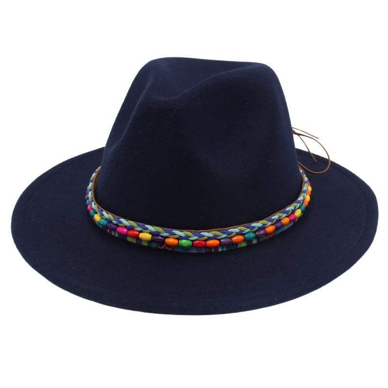 Top Hat Rainbow Hand-Woven With Accessories Ethnic Style Tibetan Hat Colorful Jazz Hat