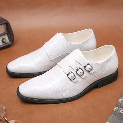 2025 New White Monk Shoes Leather Loafers Men Dress Shoes Slip On Breathable Driving Shoes Multi Color Penny Moccasins Shoes Men