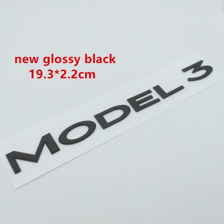 1pcs 3D ABS for Tesla Model 3 car Letter Front Hood Head Bonnet Emblem Rear Tail Trunk Sticker Badge Decal styling Accessories