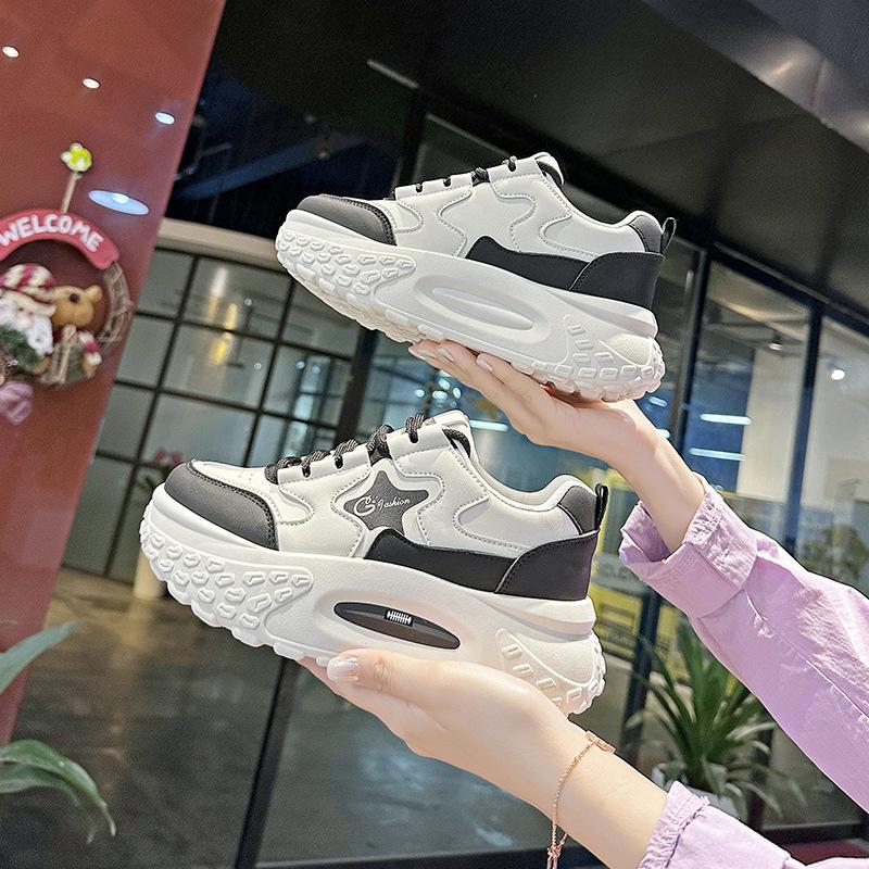 

Forrest Gump shoes women s shoes new spring and autumn popular thick-soled little white dad sports shoes women s board shoes 35 чёрный