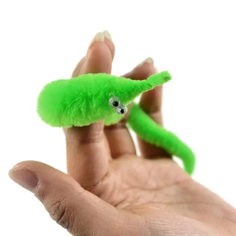 10Pcs Fun Worm Magic Props Toys For Children Kids Beginners Wiggly Twisty Worm With Invisible String Party Games Trick Toys Gift