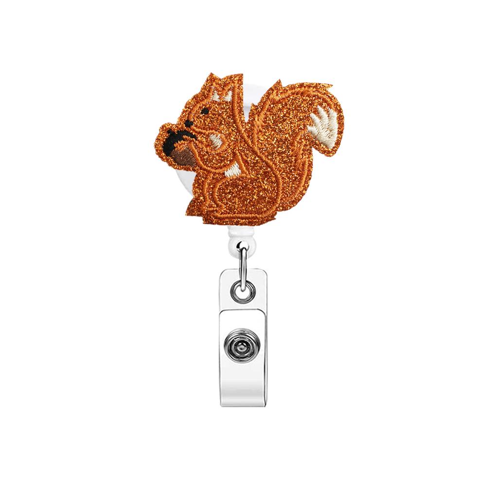 Thanksgiving Badge Holder Sturdy Retractable Id Badge Holder Cute Embroidered Badge Reel Cute For School Doctor Essential Worker