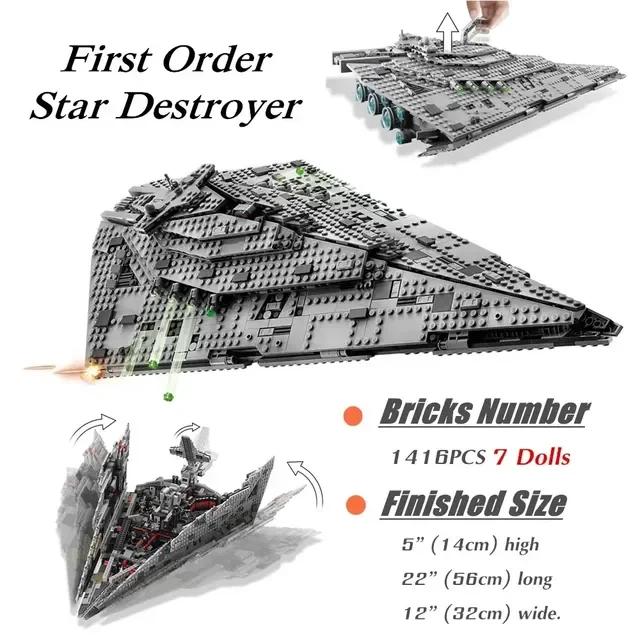 

1457 шт. Совместимость с Destroyer Star 75190 Строительные блоки Игрушка DIY Образовательная детская Рождественская День рождения Подарки