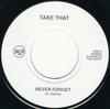 7inch Record TAKE THAT  Never Forget 21299567JB RCA 1995 UK Pop Used