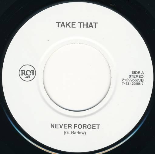 

7inch Record TAKE THAT Never Forget 21299567JB RCA 1995 UK Pop Used