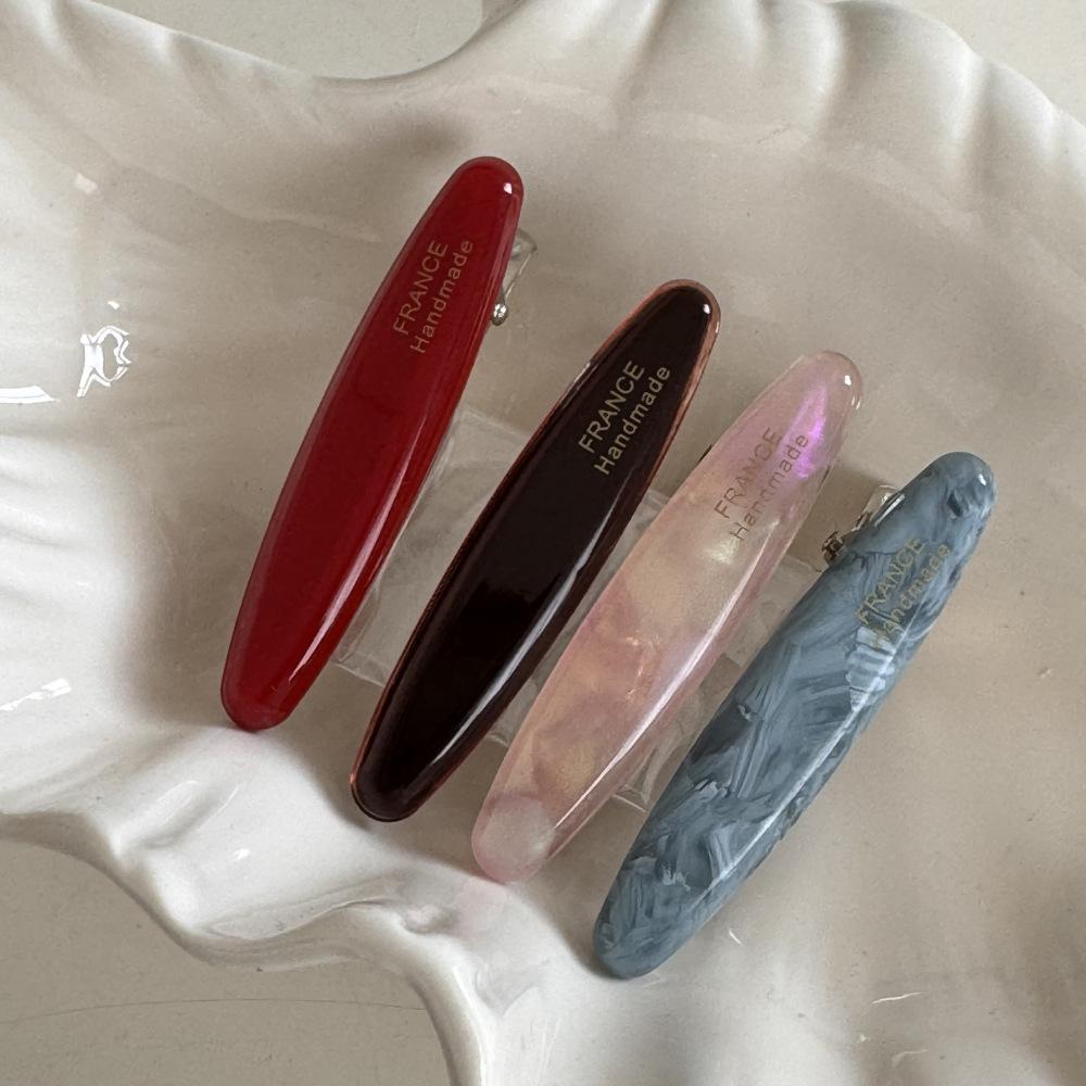 Retro Design Oval 6,2 CM Weidenblatt Haarspange Einfache Essigsäure Entenschnabelspange Seitenclip Kopfschmuck Pony Haaraccessoires