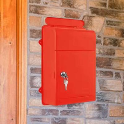 Lockable Wall Mailbox for Outdoor Use with Key Waterproof Letter Box Cards And Newspapers