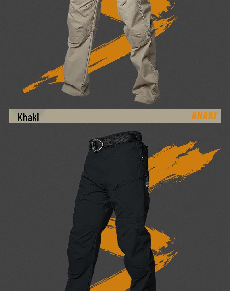Pánské venkovní taktické voděodolné cargo kalhoty - Strečové, volné, s více kapsami, na jaro a podzim