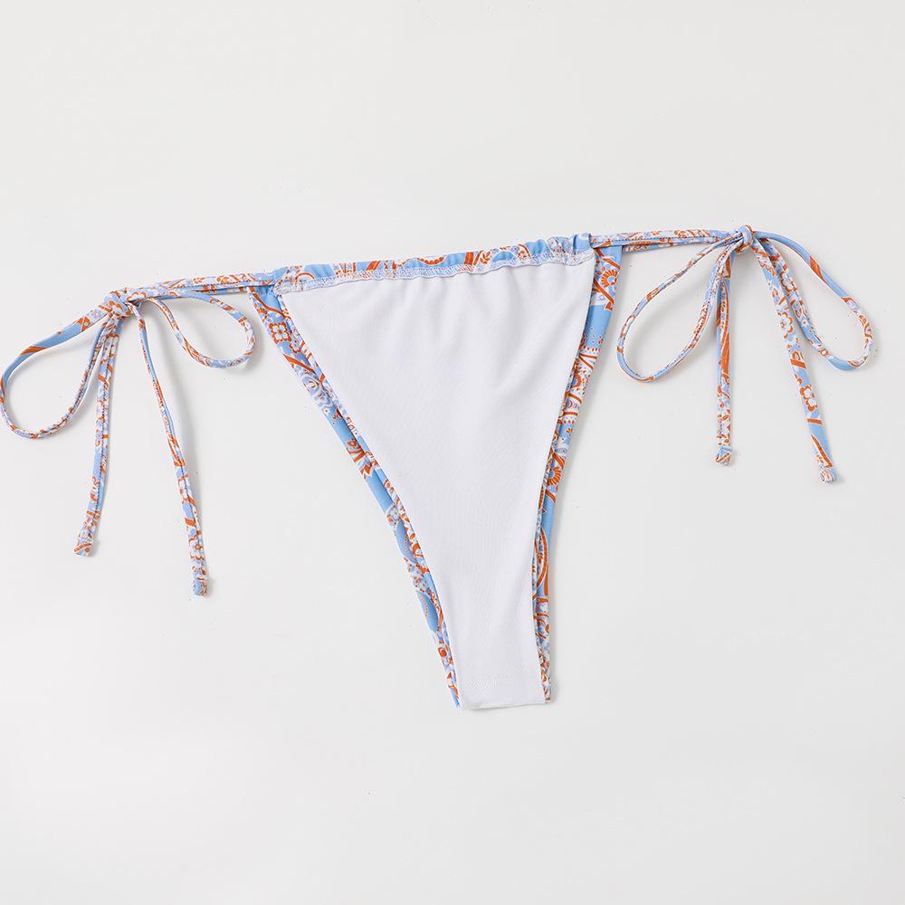 2023 Europäischer & Amerikanischer Damen Dreieck Schnürung Ringdruck Kreuz Cutout Sexy Bikini