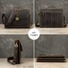 Genuine Leather Retro Men's Business Briefcase Crazy Horse Large Capacity Lock Anti-theft Computer Bag Handbag Men