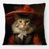 European Retro Vintage Royal Animals Portraits Leopard Panther Dog Cat Cushion Covers Sofa Pillowcase